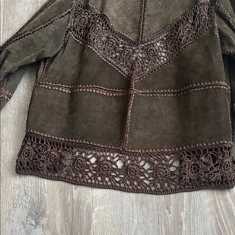 Vintage Suede Corducci Crochet Jacket - Picture 5 of 6